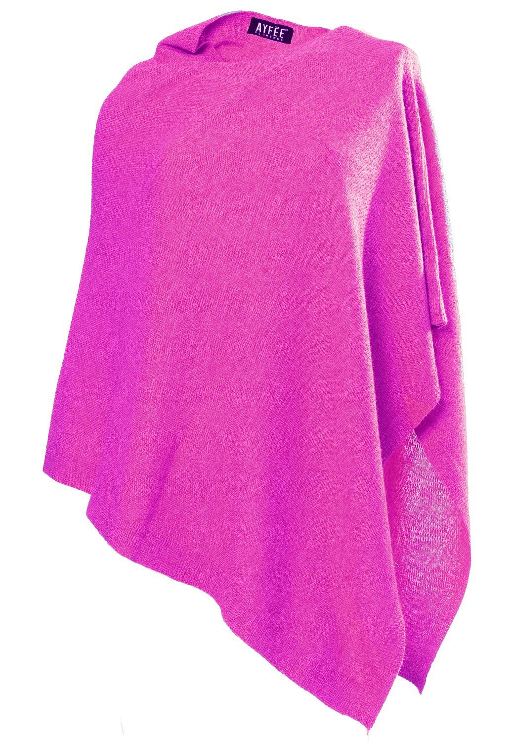 PONCHO MAGLIA, TG UNICA  - FUXIA